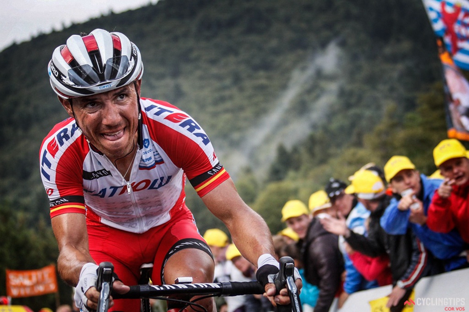 With 1.2km to the finish Nibali caught Rodriguez and the two rode together for a few hundred metres on the steep climb. And then Nibali attacked Rodriguez before riding away to his second stage victory